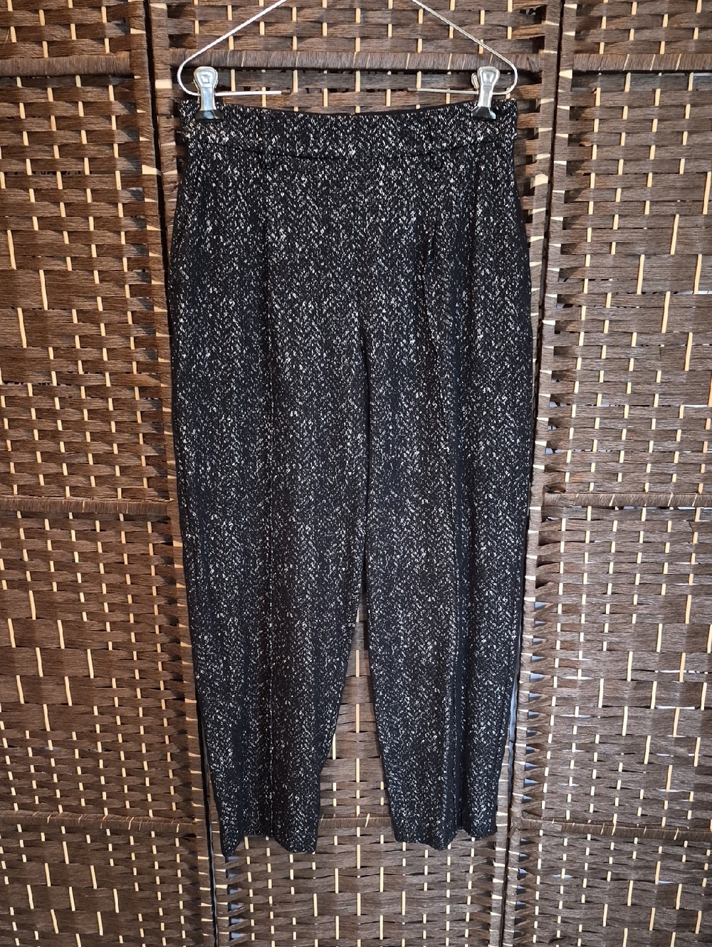 SPANX Black Speckled Cropped Pull-On Ankle Pants